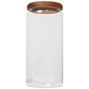 Récipient de rangement en verre bohème avec couvercle en bois, hermétique et compatible micro-ondes, pour organiser la cuisine : farine, sucre, café, thé, riz, pâtes, collations - Product Image 5