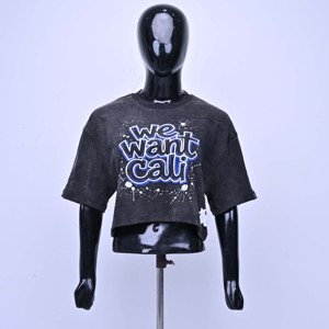 We Want Cali T-shirt court pour femme, col rond, manches courtes, coupe ample, imprimé, en jersey de coton, style décontracté printemps-été - Product Image 1