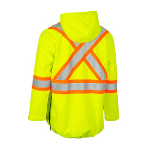 Sweat-shirt réfléchissant haute visibilité jaune, veste de sécurité avec fermeture éclair et poches, vêtements de travail - Product Image 3