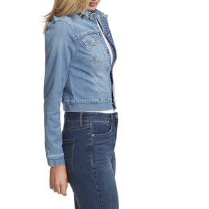 Latest Design OEM Cheap Price High Quality Women's <b>Short</b> <b>Sleeve</b> 100% Cotton Denim <b>Jacket</b> Breathable Comfortable Cropped Style - Product Image 3