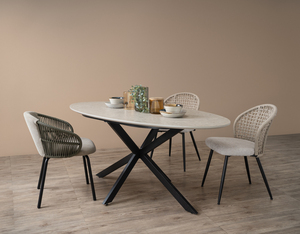 Chaise de salle à manger moderne de haute qualité avec accoudoirs en tissu et pieds en métal pour usage commercial et résidentiel - Product Image 4
