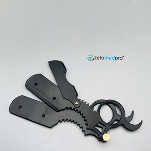 Barber Use Black Stainless Steel Manual Shave <b>Razor</b> Single Blade Replaceable Feature Straight Body Finger <b>Razor</b> Custom Logo - Product Image 4