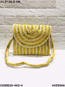 Bolso bandolera de yute con cremallera, elegante y moderno para mujer - Product Image 2