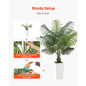 Palmera Areca Artificial de 1.5 m, Blanca, en Maceta Alta, con Seda Sintética, Planta Tropical Artificial Grande para Bodas y Eventos - Product Image 4