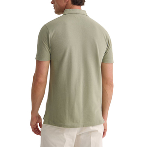 Polo en piqué de coton pour homme 2026, manches courtes, couleur unie, coupe décontractée, respirant, avec poche, vert - Product Image 2
