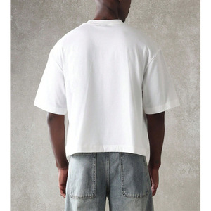 Custom <b>White</b> Men Boxy T Shirt OEM Heavyweight Oversized Casual Blank <b>Tee</b> Private Label Streetwear Wholesale - Product Image 2