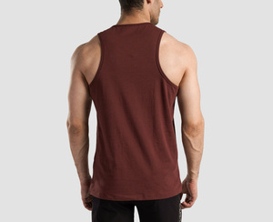 Débardeurs pour hommes en coton biologique naturel respirant, personnalisables OEM, couleur unie, débardeurs d'été sans manches, débardeurs de yoga pour hommes - Product Image 4