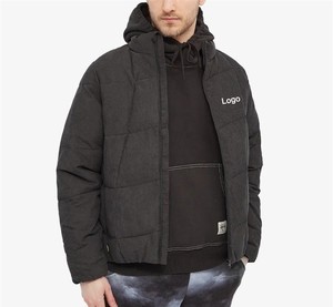 Chaqueta acolchada de pana para hombre, cuello alto, cremallera completa, cortavientos, gruesa, informal, para invierno, color liso, relleno de poliéster - Product Image 6