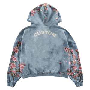 ชุดวอร์ม Glory Custom Acid Wash แบบดิสเทรส ฮู้ดคู่ ปักลาย ประดับคริสตัล ผ้าฝ้าย 100% คุณภาพพรีเมียม รับผลิตแบบ OEM - Product Image 3