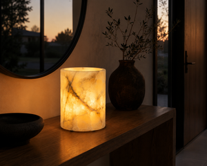 Jarrón de Mármol Ónix Pulido Natural, Hecho a Mano, Ecológico, Lámpara Nocturna de Piedra Brillante, Decoración para el Hogar, Venta al Por Mayor - Product Image 3