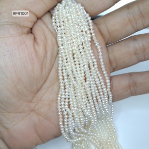 Perlas de Agua Dulce Naturales Más Vendidas, Perforadas Completamente, Forma Redonda, 2.75–3.25mm, 1 Ramo de 20 Hilos, 130.94CT, Perlas Sueltas para Joyería - Product Image 3