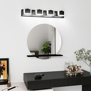 Modern 4-<b>Light</b> LED Bathroom Vanity <b>Light</b> Black Wall <b>Light</b> Fixture with <b>up</b> & Down Lighting 6000K for Bathroom Over <b>Mirror</b> - Product Image 1