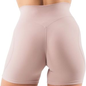Shorts Deportivos de Cintura Alta Color Rosa Pálido para Mujer, Sin Costuras, Suaves y Elásticos, para Entrenamiento, Fitness, Yoga y Ropa Deportiva de Alto Rendimiento - Product Image 4