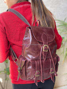 Vrais sacs à dos en cuir véritable Crunch faits à la main sacs de style vintage nouveau design sacs à dos de poche multi-usages produit en vrac en gros - Product Image 4