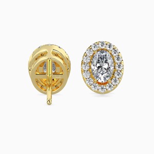 6 TCW <b>Emerald</b> Round Pear Mixed Cut Halo Solitaire Stud <b>Earrings</b> 18K Gold Plated Moissanite-Wedding & Anniversary Gift for Women - Product Image 2