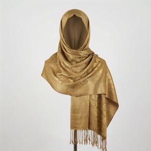 Bufanda de Pashmina con Jacquard de Peonías de Lujo para Mujer, Hiyab de Otoño de Alta Calidad, Estilo Étnico, Chal con Borlas, Suave y Transpirable, Cobertura para la Cabeza Premium - Product Image 1