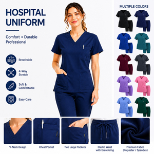 Conjunto de Uniformes Médicos para Enfermeras, en Oferta, de Poliéster Suave, Unisex, para Hospital - Product Image 3