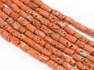 ลูกปัดปะการังสีแดงอิตาลีทรงกระบอก ขนาด 8 นิ้ว ความยาว 7-8 มม. ลูกปัดทรงกลมเรียบ 100% หินธรรมชาติ รับรองโดยบุคคลที่สาม - Product Image 2