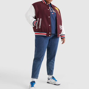Women's Casual Short-Length Crop Varsity Jacket <b>Top</b> With Long Sleeves Finished Sustainable Product Women Varsity Jacket OEM - Product Image 1