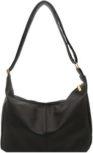 Sac à bandoulière en cuir noir personnalisé pour femme, élégant sac à main d'épaule en provenance du Rajasthan pour un usage quotidien - Product Image 1
