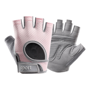 Gants de sport demi-doigts en cuir PU unisexe pour musculation, entraînement fitness, amélioration de la préhension, avec support de poignet à enfiler - Product Image 6