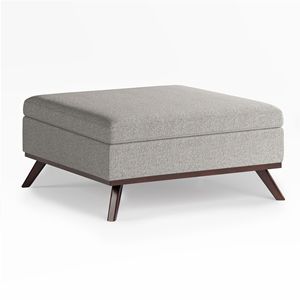 Owen Cloud Grey Square Coffee Table <b>Storage</b> Ottoman Stylish <b>Stools</b> & Ottomans - Product Image 1