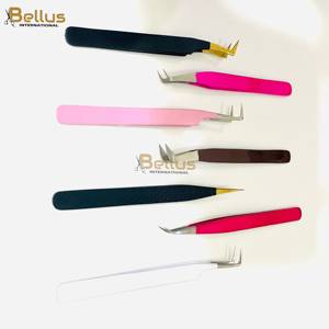 Bellus International – Ensemble de pinces à cils professionnelles en acier inoxydable durable avec pointe en fibre colorée pour extension de cils et sourcils - Product Image 4