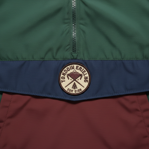 Veste coupe-vent à capuche pour homme, color-block, demi-zip, coupe-vent, décontractée, en nylon, avec décoration de badge, pour l'automne - Product Image 5