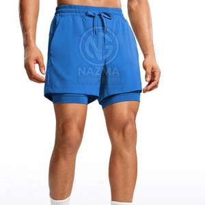Shorts Deportivos 2 en 1 de Cintura Media, Color Sólido, Alta Calidad, Secado Rápido, Spandex/Poliéster - Product Image 3