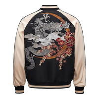 Blouson Bomber Matelassé Style Chinois Skyler pour Homme, Noir, Imperméable, Col Marin, Fermeture Éclair, Idéal pour l'Automne