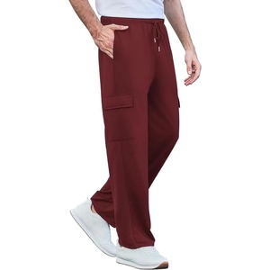 Pantalon de survêtement en velours côtelé vert olive de qualité supérieure pour homme, coupe ample, mi-lourd, jambe droite, décontracté, respirant, avec plusieurs poches - Product Image 3