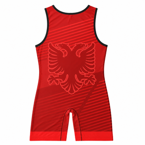 Singlet de Lucha Libre Personalizado para Hombre, Sublimado con Estampado Frontal, Color Negro y Rojo, Marca Sinewy Sports 2026 - Product Image 3
