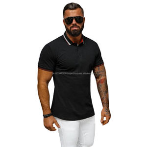 Men's Casual Golf for <b>Polo</b> <b>Shirt</b> 100% Cotton & Polyester Knitted Fabric Solid Pattern Short Sleeve with Embroidered Logo - Product Image 4