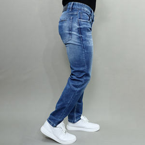 Jean pour homme Gex bleu clair, coupe droite, taille mi-haute, extensible, qualité supérieure, best-seller - Product Image 2