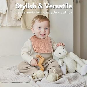 Bavoirs en mousseline pour bébé 100% bambou, doux, respirants et respectueux de la peau délicate - Product Image 2