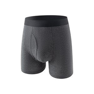 Calzoncillos bóxer sin costuras de cintura media para hombre, de spandex, transpirables, de punto, de secado rápido, con logo digital impreso en la cintura, lisos, para uso diario. - Product Image 5
