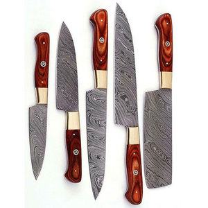 Ensemble de couteaux en acier Damas avec étui en cuir, couteaux de cuisine durables pour la préparation des aliments, la cuisson et l'utilisation en restaurant - Product Image 2