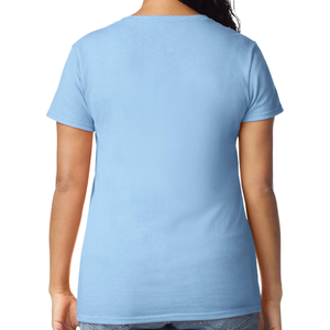 Camiseta de Mujer, Azul Claro, Algodón Suave, Informal, Manga Corta, Cómoda, Básica, Ropa de Moda, Venta al Por Mayor Personalizada - Product Image 4