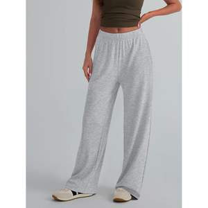 2025 2025 otoño moda Queen mujer pierna ancha holgado acanalado pijama pantalones XL tamaño cómodo salón pantalones de chándal trajes - Product Image 2