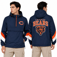 Veste Anorak pour Hommes Ravens en Gros, Logo d'Équipe Brodé Personnalisé, Pull à Capuche, Coupe-Vent Sportif, Fabricant OEM