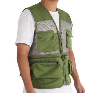 Gilet élégant en maille à séchage rapide pour homme, idéal pour le travail en extérieur, la pêche et la photographie, avec poches imprimées - Product Image 4