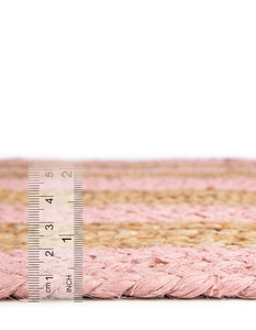 Alfombra Rectangular de Yute Natural Rosa Tejida a Mano con Diseño de Borde para Sala de Estar, Dormitorio y Decoración del Hogar - Product Image 5