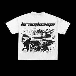 Camisetas de Moda Deportiva con Diseño Personalizado al por Mayor, Camisetas de Cuello Redondo 100% Algodón para Hombre, Corte Holgado - Product Image 4