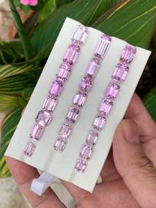 Pierres précieuses naturelles de kunzite rose, facettées, coupes mixtes, pierres en vrac pour la fabrication de bijoux, anneaux, pendentifs, colliers, cristaux - Product Image 6