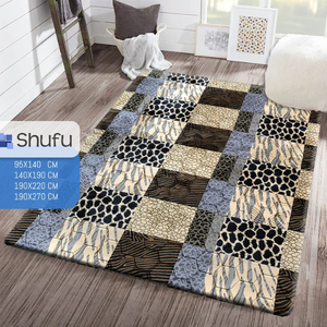 Tapis moderne abstrait en polyester Shufu, mousse haute densité, design gaufré, anti-allergique, antidérapant, doux, confortable, poils moyens - Product Image 6