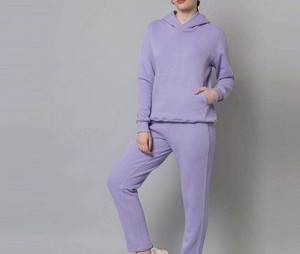 Custom <b>Women</b> Tracksuit Cotton Terry Cropped Zip Jacket And <b>Straight</b> <b>Leg</b> <b>Jogger</b> Set Modern Casual Streetwear Wear - Product Image 3