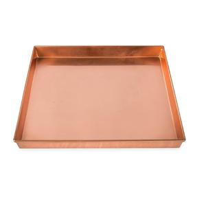 Plateau de service artisanal en cuivre plaqué or, design rustique antique et moderne avec bordure, pour la décoration de cafés et restaurants, prix de gros - Product Image 5