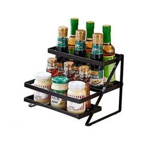 Four Layers Fabric Modern Waterproof Spice <b>Rack</b> Organizer Double Layer Bathroom Vanity <b>Storage</b> Tray <b>Kitchen</b> Countertop Holder - Product Image 2