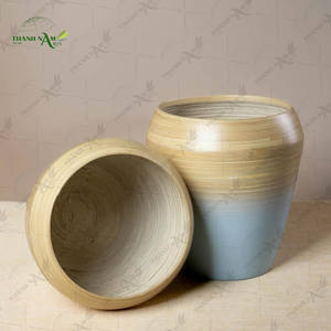 Jardinière en bambou filé artisanal - Pot de plante en bambou écologique pour la décoration intérieure et extérieure en provenance du Vietnam - Product Image 5