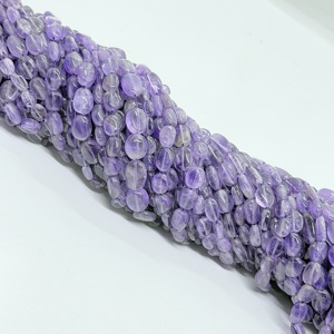 Natural <b>Amethyst</b> Handmade Gemstone Beads Oval Shape Smooth Loose Beads Strand for Jewelry Making 16 Inches Wholesale Supplier - Product Image 2